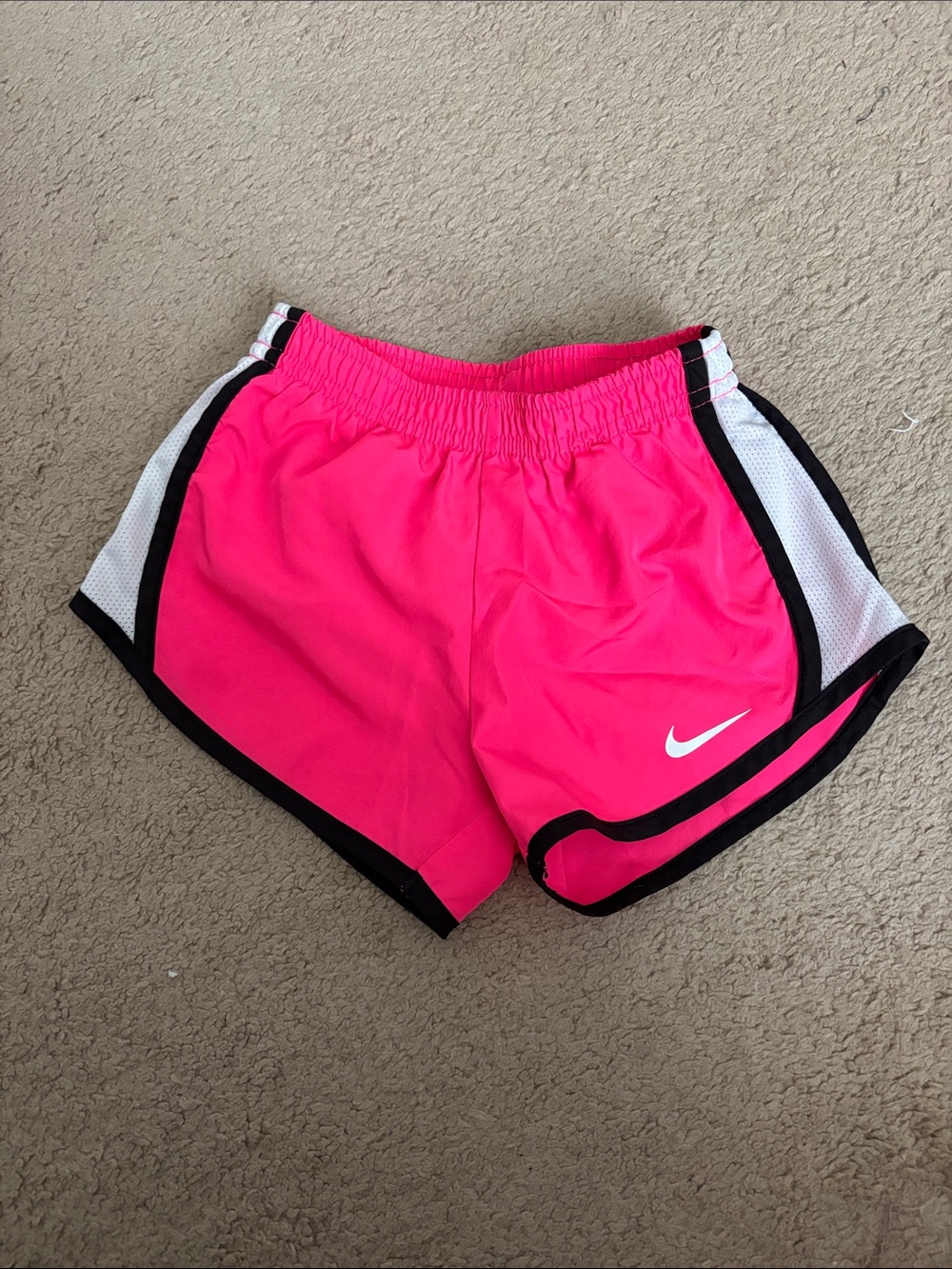 Nike Women’s Neon Pink Athletic Shorts with Black & White Trim